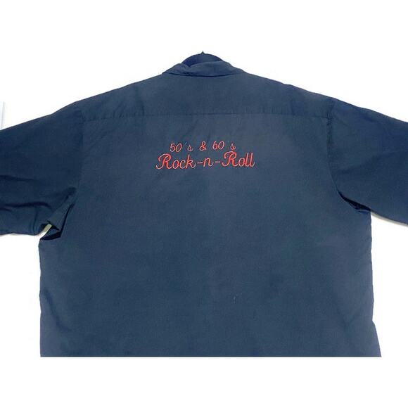 50s & 60s Rock N Roll Shirt Men's Size 3XL Black and Red Shirt Sleeve Button Up - Picture 1 of 8